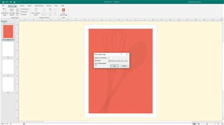 How do you create a master page in Publisher?