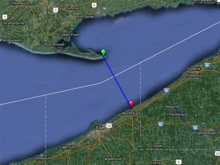 How long would it take to swim across Lake Erie?