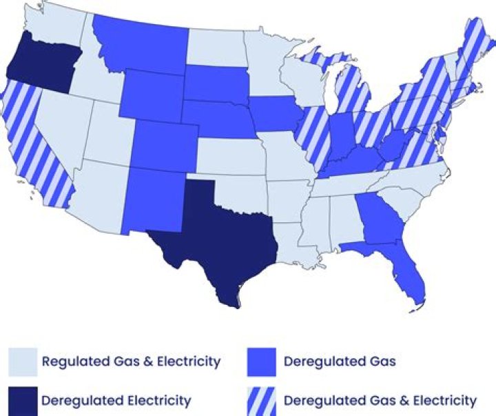 What states are deregulated for gas and electricity?