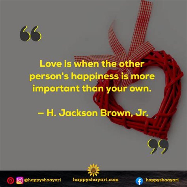 When someone else's happiness is more important than your own?