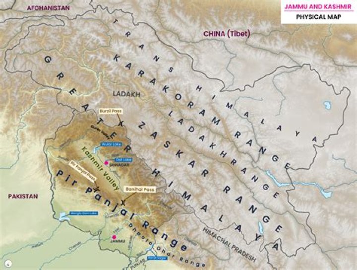 Which mountain range separate Jammu from Kashmir?